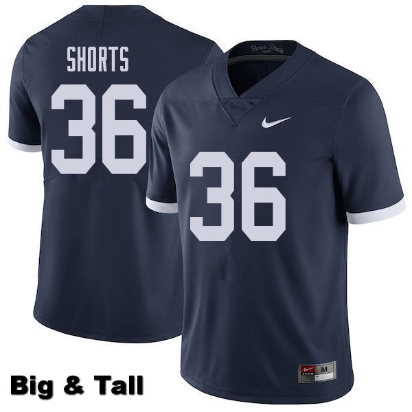 NCAA Nike Men's Penn State Nittany Lions Troy Shorts #36 College Football Authentic Throwback Big & Tall Navy Stitched Jersey DOC3498HJ